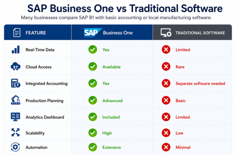 SAP Business One vs Traditional Manufacturing Software